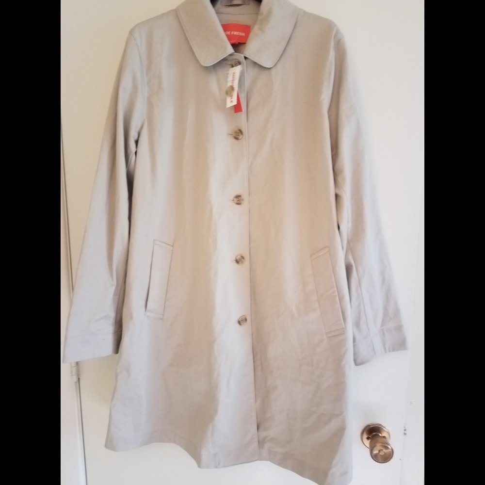 NWT water resistant knee-length trench jacket